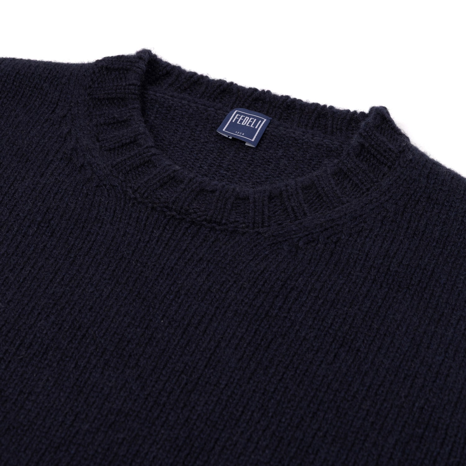 Dark Blue Sweater "Argentina" made from 4-Ply Piuma Cashmere